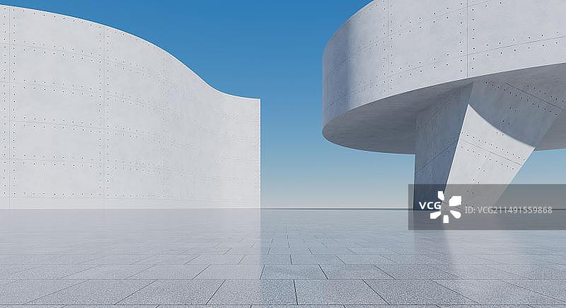 3D现代城市建筑及广场空地背景图图片素材