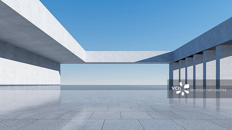 3D现代城市建筑及广场空地背景图图片素材