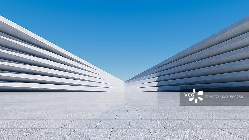 3D现代城市建筑及广场空地背景图图片素材