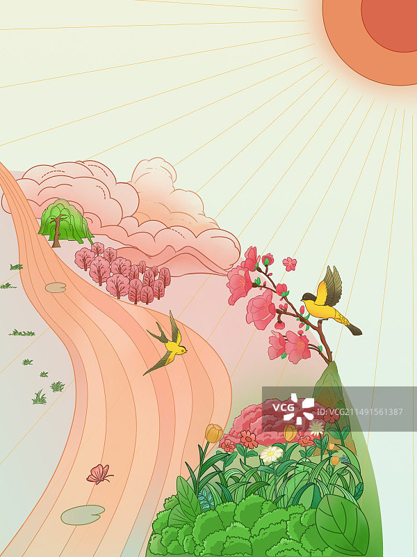 万物复苏的温暖春天图片素材