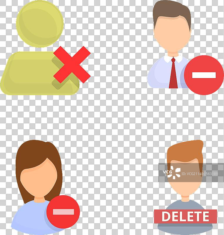 删除用户图标卡通账户图片素材