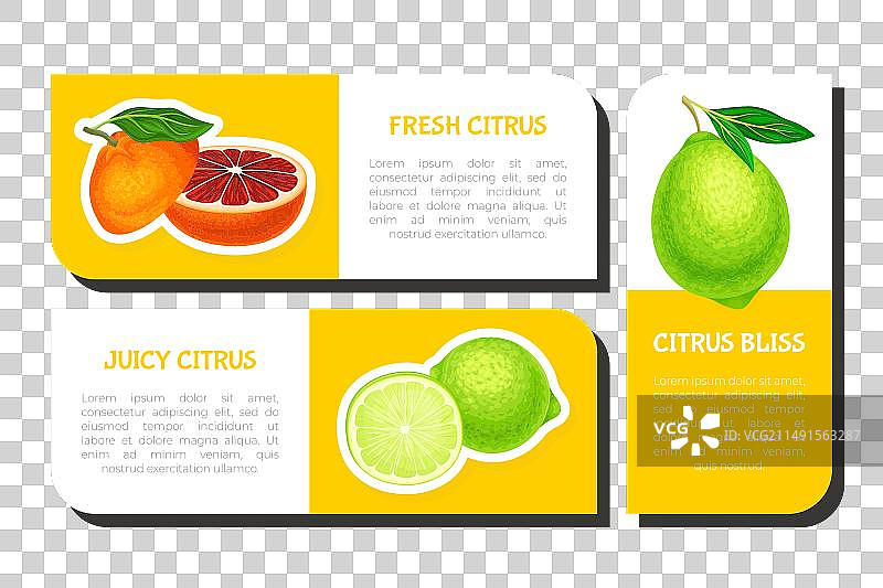 新鲜多汁柑橘标签设计图片素材