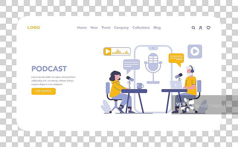 互联网大众媒体概念扁平设计图片素材