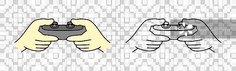 手持游戏手柄的图形设计图片素材