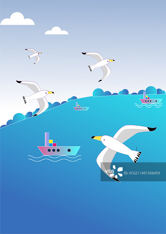 海鸥插画图片素材