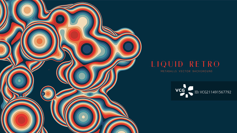 具有有机结构的复古3D液态球图片素材