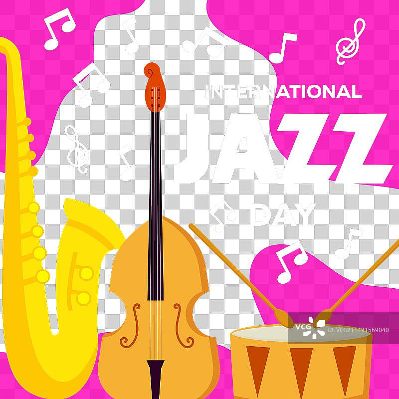 扁平风格国际爵士乐日图片素材