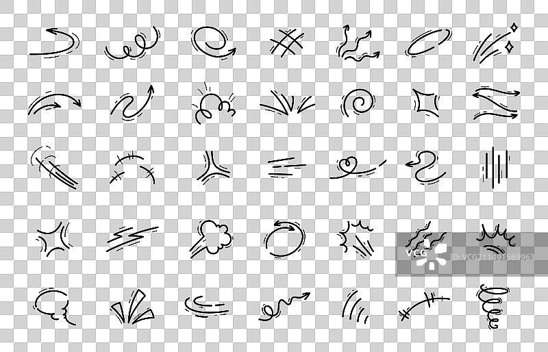 手绘运动线条符号图片素材