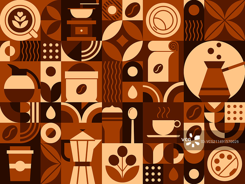 热咖啡饮品抽象几何图案图片素材