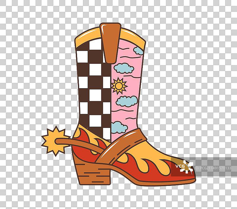 狂野西部风格的牛仔靴图片素材