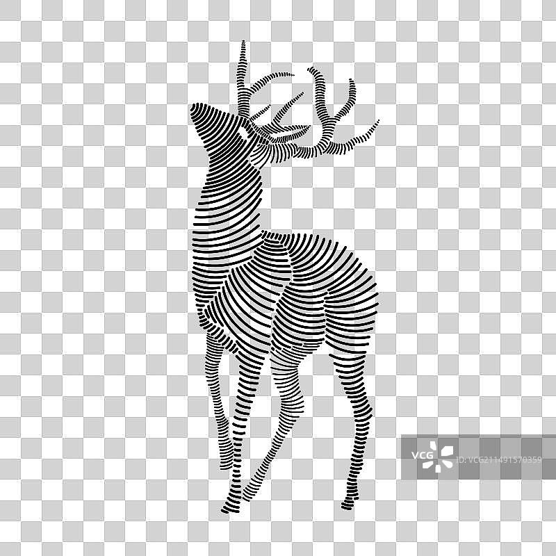 小鹿简约线条画3图片素材