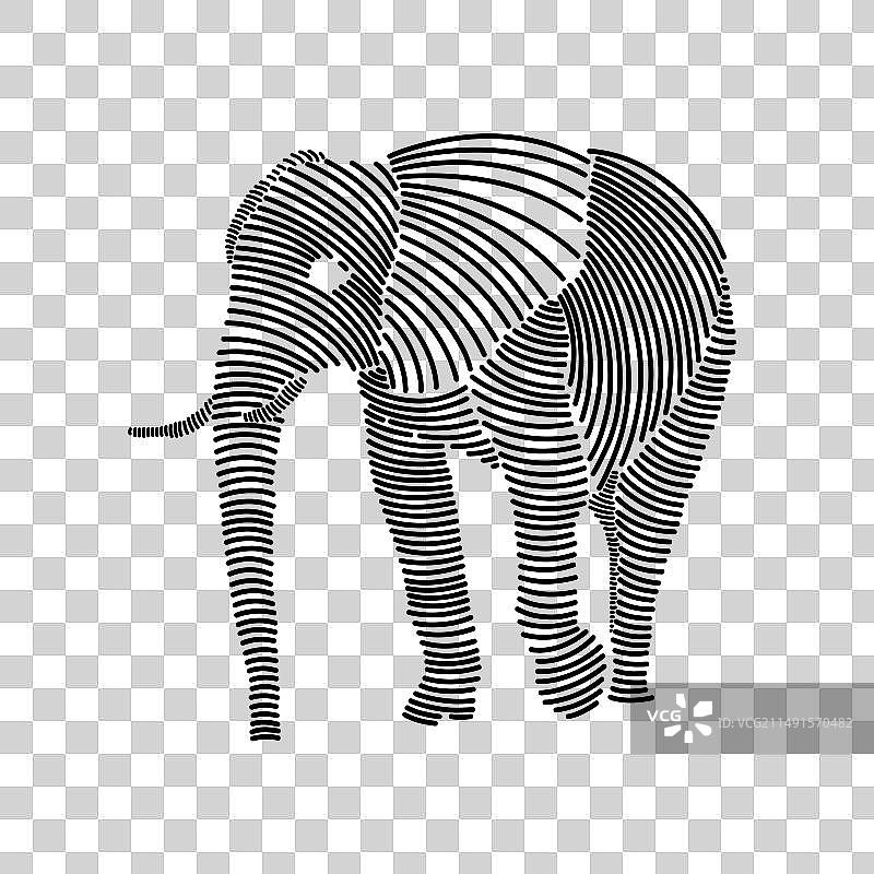 简洁线条画大象2图片素材