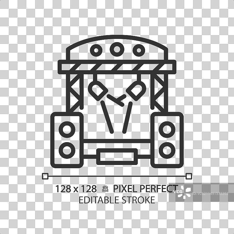 音乐节像素完美线性图标图片素材