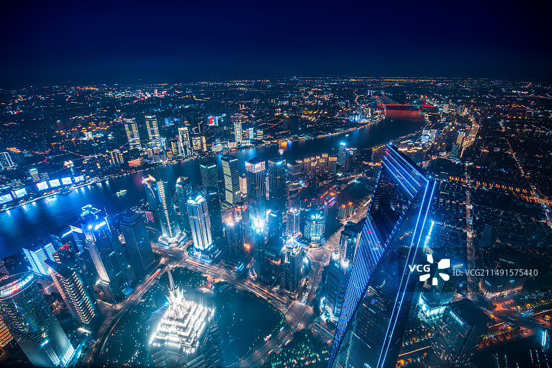 上海城市外滩城市夜景图片素材