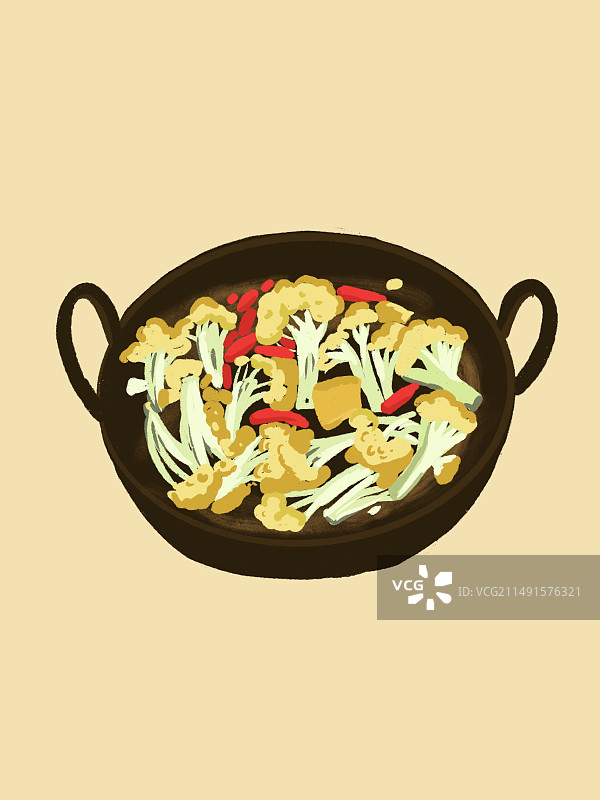 干锅花菜图片素材