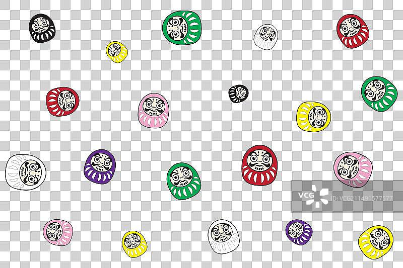 达摩不倒翁日式幸运色图案图片素材