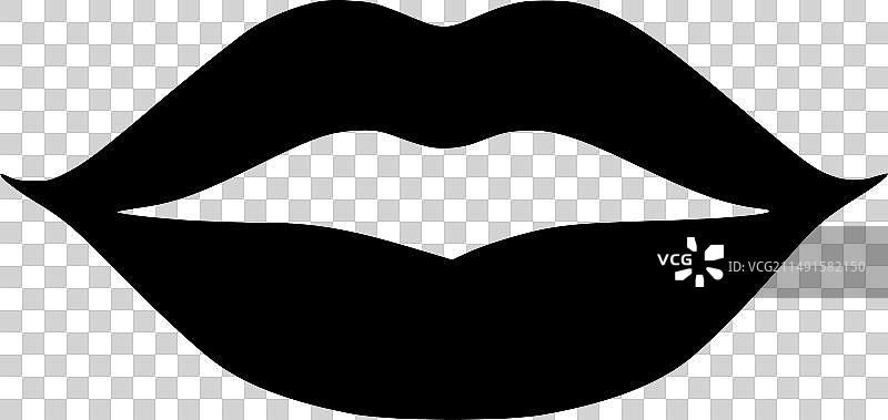 嘴唇黑白隔离图标图片素材