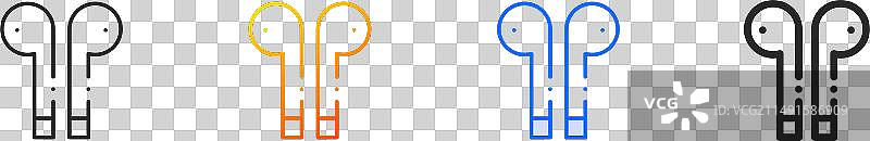 AirPods图标线性渐变蓝色描边图片素材