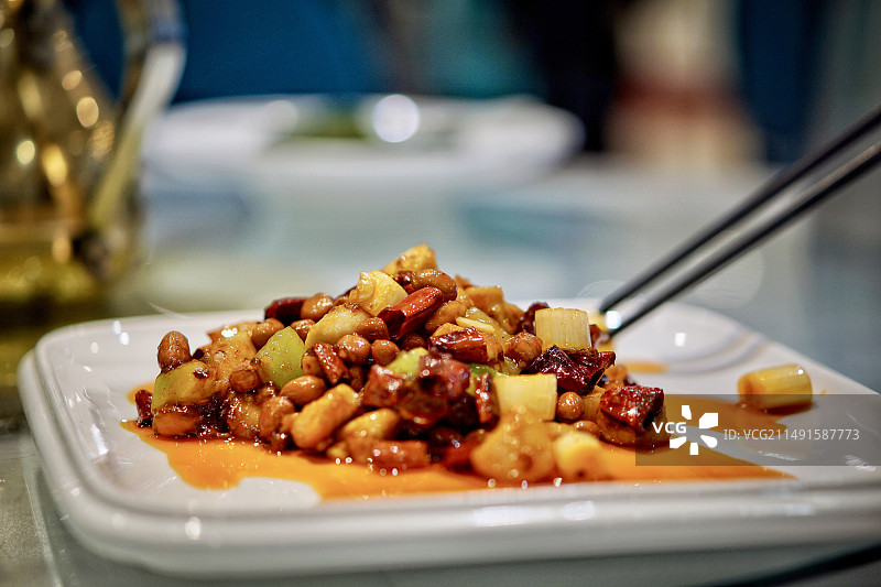 川菜宫保鸡丁特写图片素材