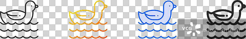 蓝色渐变描边的动物线性图标图片素材