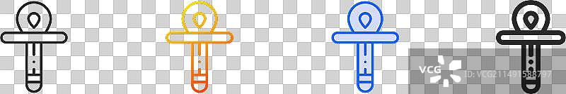 蓝色描边字符标志图片素材