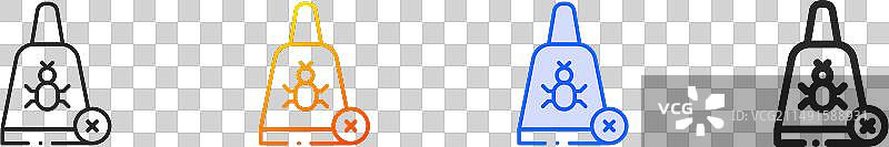 防跳蚤图标：细线性渐变蓝色描边图片素材