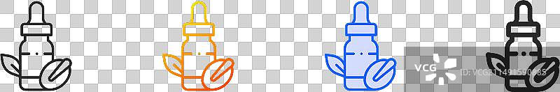 摩洛哥坚果油细线条渐变蓝色描边图标图片素材