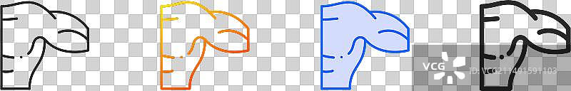 腋窝线性渐变蓝色描边图标图片素材