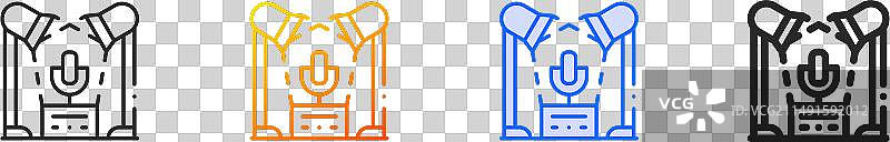 ASMR图标：渐变蓝色描边图片素材