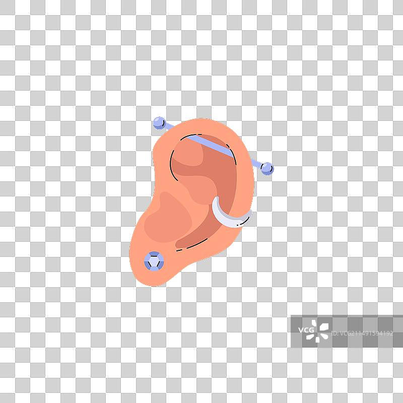 带耳钉的人耳图标图片素材