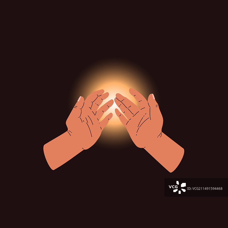 向光张开的双手图片素材