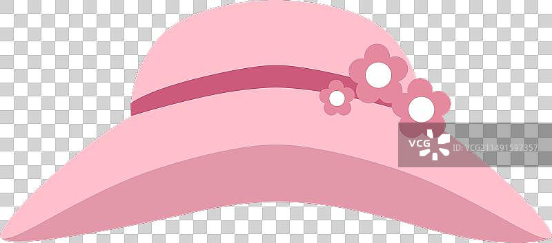 粉色女士可爱夏季花帽图片素材