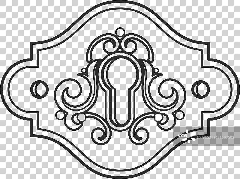 复古风格华丽钥匙孔图片素材