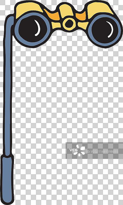 彩色涂鸦复古经典眼镜图片素材