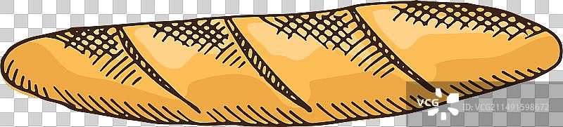 手绘面包棒彩色图标图片素材