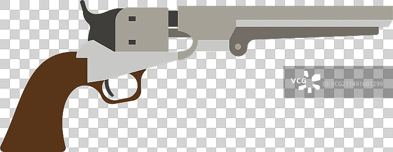 彩色左轮手枪图标：复古手枪枪管图片素材