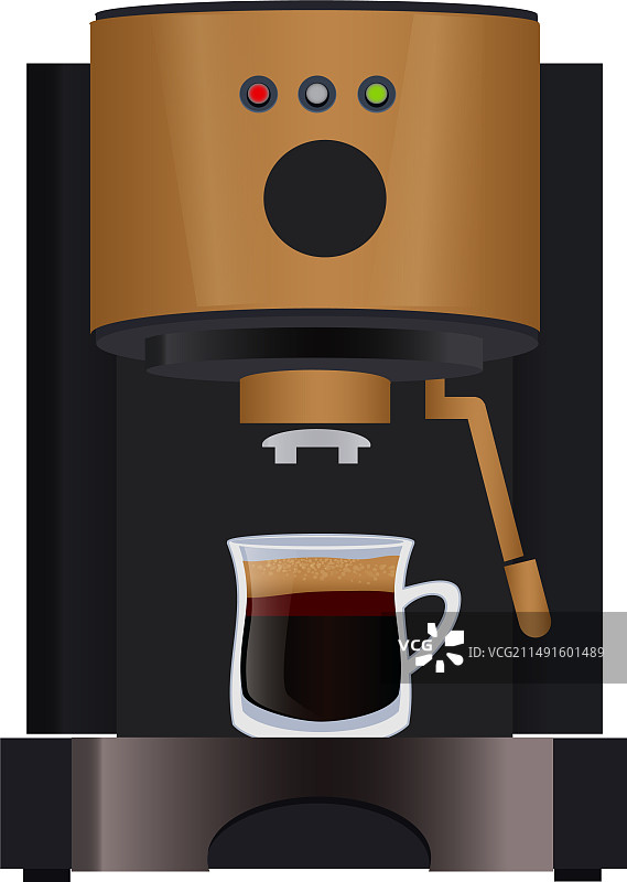 咖啡机与咖啡杯热饮玻璃杯图片素材