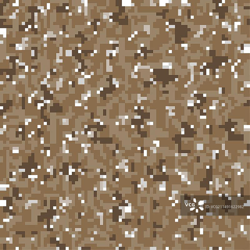 棕色像素数码沙漠迷彩无缝图案图片素材