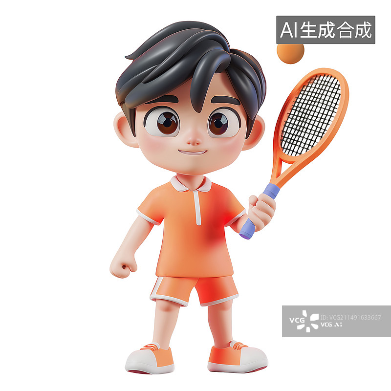【AI数字艺术】纯白色背景3D卡通夏季奥运会赛事图标壁球项目元素图片素材