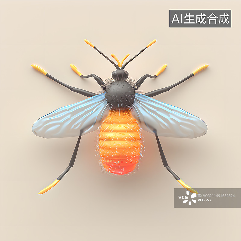 【AI数字艺术】抽象的蚊子模型 仿真模型图片素材