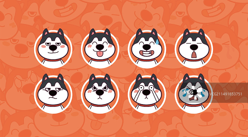 哈士奇宠物狗IP卡通形象图片素材