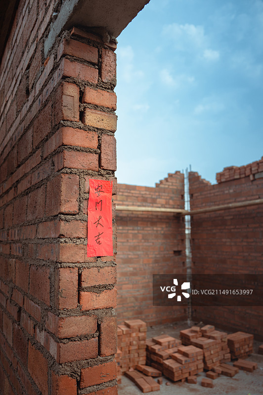 建新房时安门大吉和安窗大吉之红贴图片素材