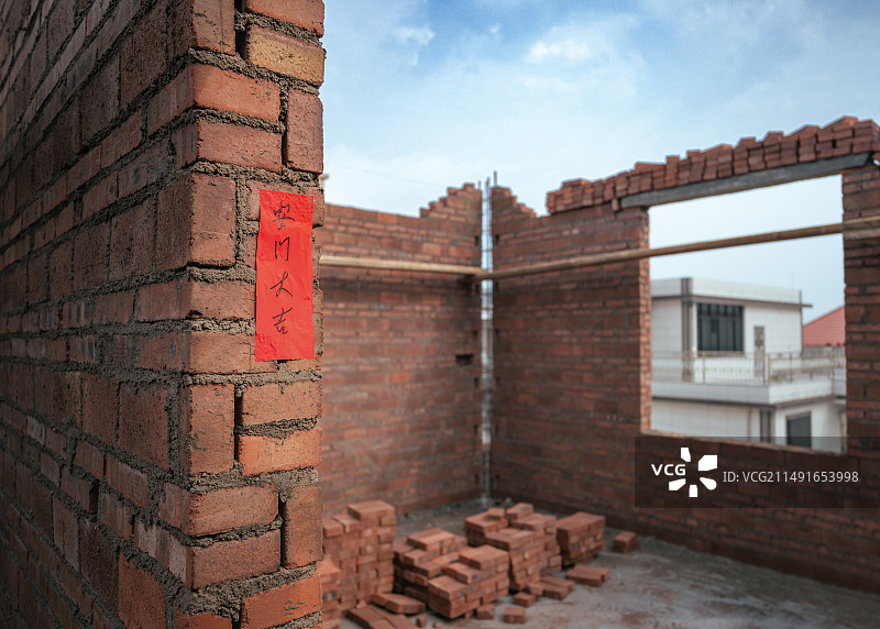 建新房时安门大吉和安窗大吉之红贴图片素材