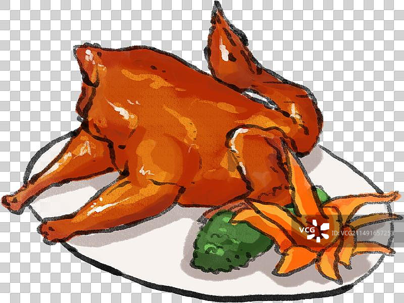 水墨风徽菜合肥美食曹操鸡插画图片素材