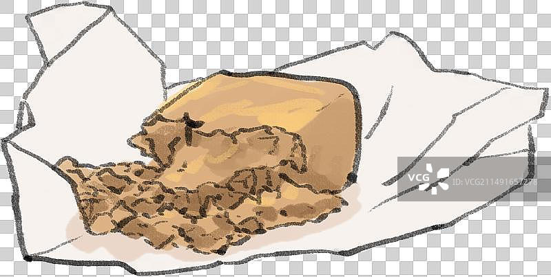 水墨风徽菜合肥美食桂花酥糖插画图片素材