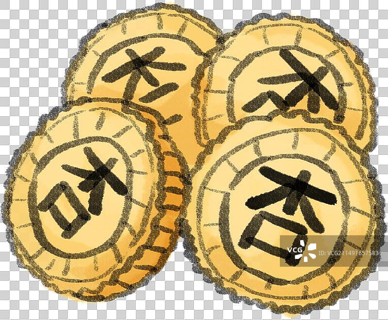 水墨风粤菜澳门美食杏仁饼插画图片素材