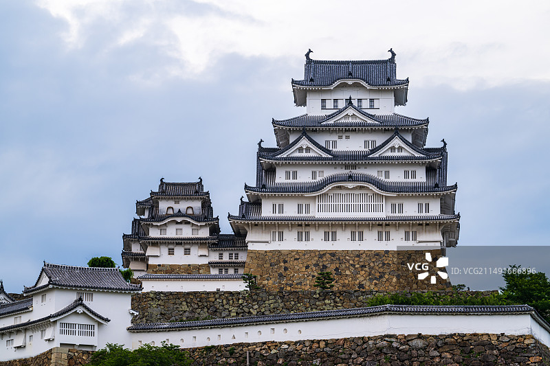 日本姬路城的天守阁图片素材