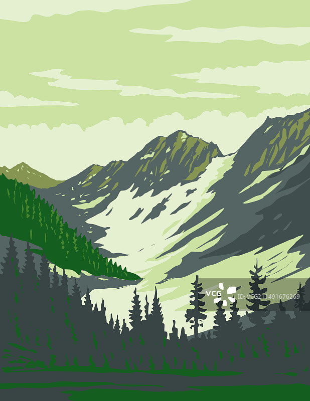 带魔术山的北喀斯喀特国家公园图片素材