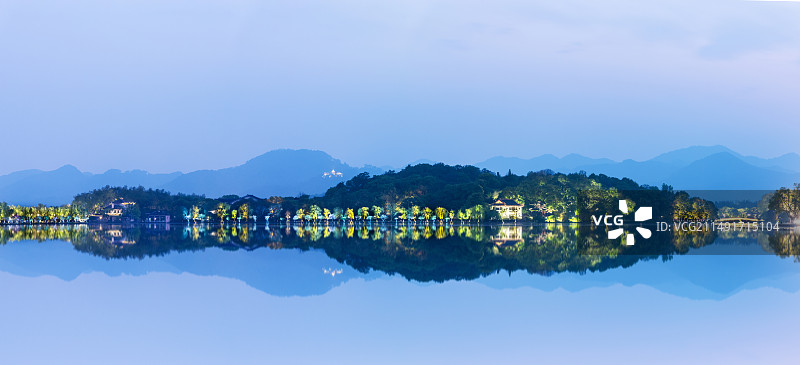 杭州 西湖 西湖美景 夜景 西湖山水 湖光山色 孤山 北里湖 杭州西湖风光 山水夜景图片素材