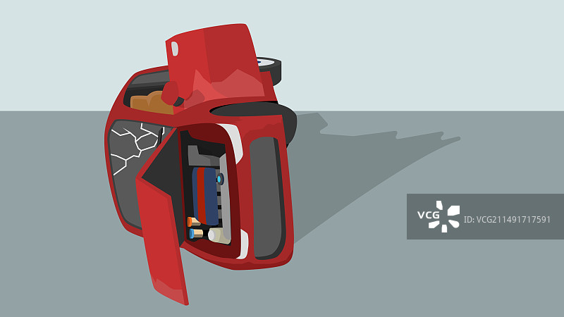 乘客汽车侧翻图片素材